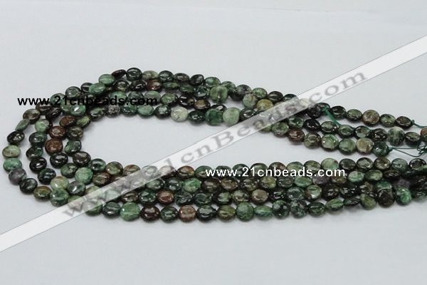 CEM01 15.5 inches 8mm flat round emerald gemstone beads wholesale