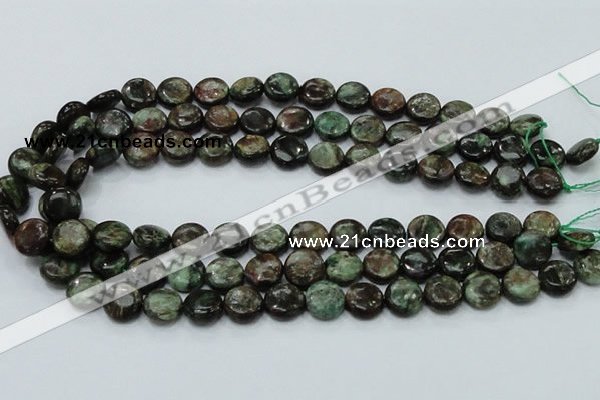 CEM03 15.5 inches 12mm flat round emerald gemstone beads wholesale