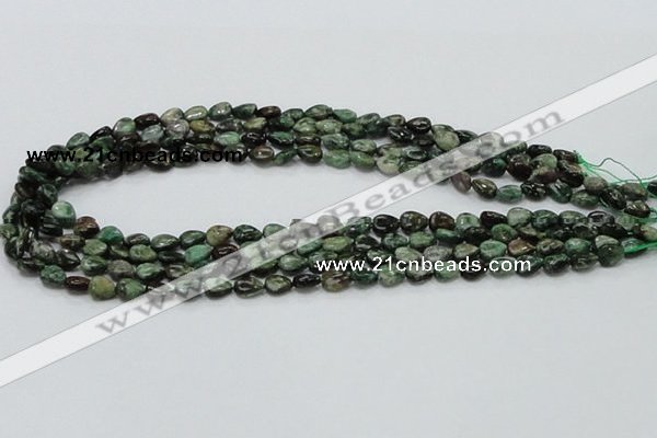 CEM05 15.5 inches 6*8mm flat teardrop emerald gemstone beads