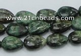 CEM06 15.5 inches 10*14mm flat teardrop emerald gemstone beads