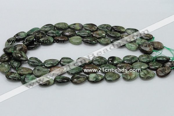 CEM07 15.5 inches 13*18mm flat teardrop emerald gemstone beads