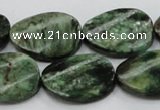 CEM25 15.5 inches 18*25mm twisted oval emerald gemstone beads