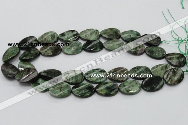 CEM25 15.5 inches 18*25mm twisted oval emerald gemstone beads