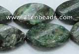 CEM29 15.5 inches 22*30mm twisted teardrop emerald gemstone beads