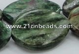 CEM30 15.5 inches 30*40mm twisted teardrop emerald gemstone beads