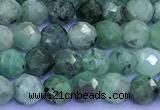 CEM78 15 inches 4mm faceted round emerald beads