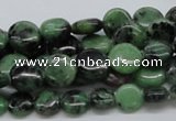 CEP10 15.5 inches 10mm flat round epidote gemstone beads