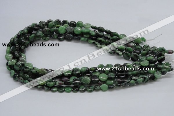 CEP10 15.5 inches 10mm flat round epidote gemstone beads