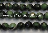 CEP106 15.5 inches 8mm faceted round epidote gemstone beads