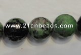 CEP110 15.5 inches 16mm faceted round epidote gemstone beads