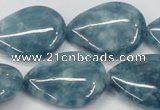 CEQ108 15.5 inches 22*30mm flat teardrop blue sponge quartz beads