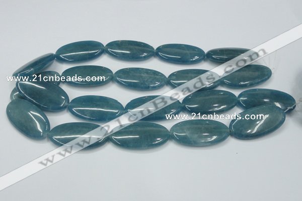 CEQ118 15.5 inches 20*40mm oval blue sponge quartz beads