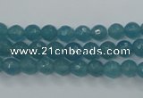 CEQ12 15.5 inches 6mm faceted round blue sponge quartz beads