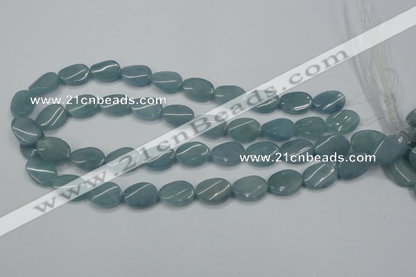 CEQ124 15.5 inches 13*18mm twisted oval blue sponge quartz beads