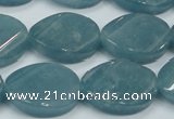 CEQ126 15.5 inches 18*25mm twisted oval blue sponge quartz beads