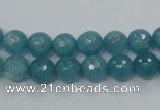 CEQ14 15.5 inches 8mm faceted round blue sponge quartz beads