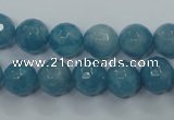 CEQ15 15.5 inches 10mm faceted round blue sponge quartz beads