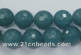 CEQ16 15.5 inches 12mm faceted round blue sponge quartz beads