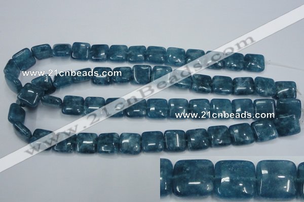 CEQ163 15.5 inches 14*14mm square blue sponge quartz beads