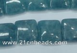 CEQ164 15.5 inches 16*16mm square blue sponge quartz beads