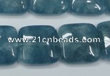 CEQ166 15.5 inches 20*20mm square blue sponge quartz beads