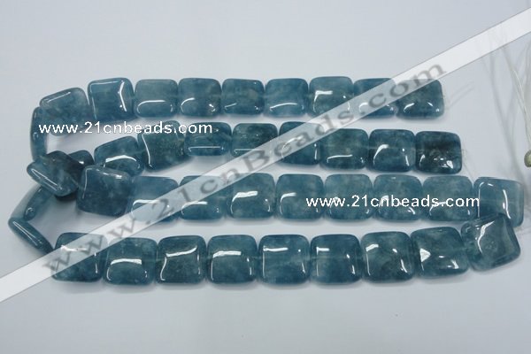 CEQ166 15.5 inches 20*20mm square blue sponge quartz beads