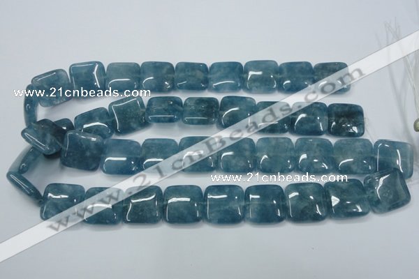 CEQ167 15.5 inches 25*25mm square blue sponge quartz beads