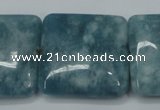 CEQ168 15.5 inches 30*30mm square blue sponge quartz beads