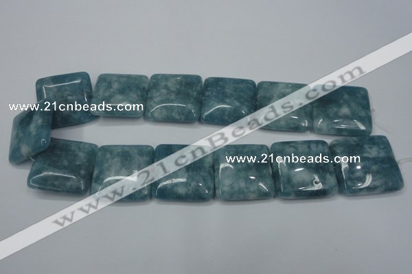 CEQ168 15.5 inches 30*30mm square blue sponge quartz beads