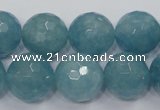 CEQ18 15.5 inches 16mm faceted round blue sponge quartz beads