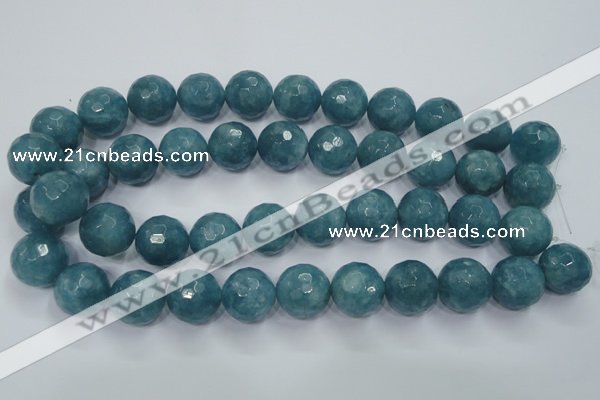 CEQ19 15.5 inches 18mm faceted round blue sponge quartz beads