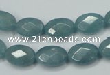 CEQ191 15.5 inches 10*14mm faceted oval blue sponge quartz beads