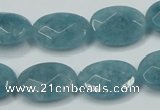 CEQ193 15.5 inches 13*18mm faceted oval blue sponge quartz beads