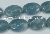 CEQ194 15.5 inches 15*20mm faceted oval blue sponge quartz beads