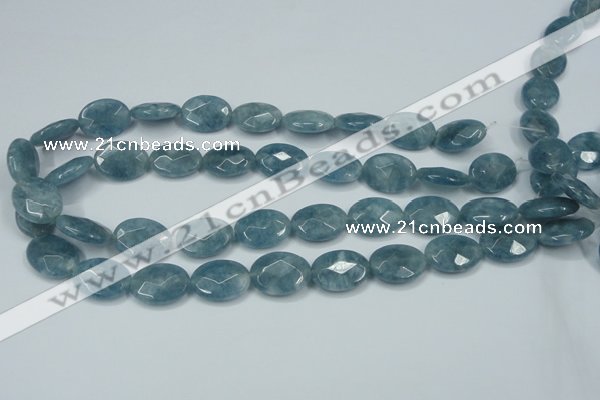 CEQ194 15.5 inches 15*20mm faceted oval blue sponge quartz beads