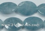 CEQ195 15.5 inches 18*25mm faceted oval blue sponge quartz beads