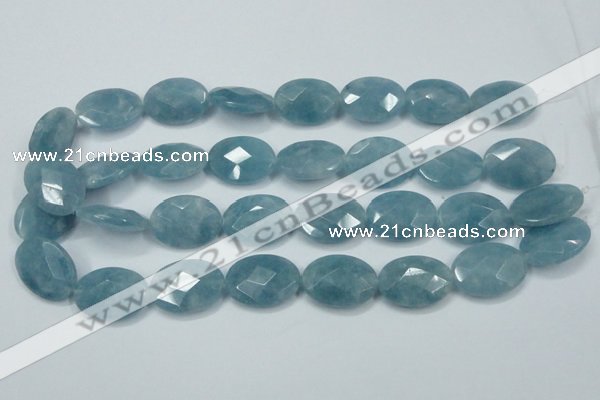 CEQ195 15.5 inches 18*25mm faceted oval blue sponge quartz beads