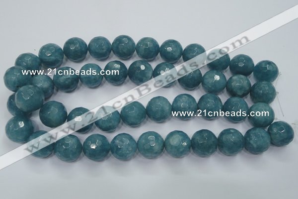 CEQ20 15.5 inches 20mm faceted round blue sponge quartz beads