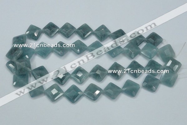 CEQ214 15.5 inches 16*16mm faceted diamond blue sponge quartz beads