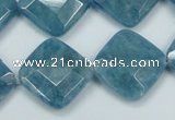 CEQ216 15.5 inches 20*20mm faceted diamond blue sponge quartz beads