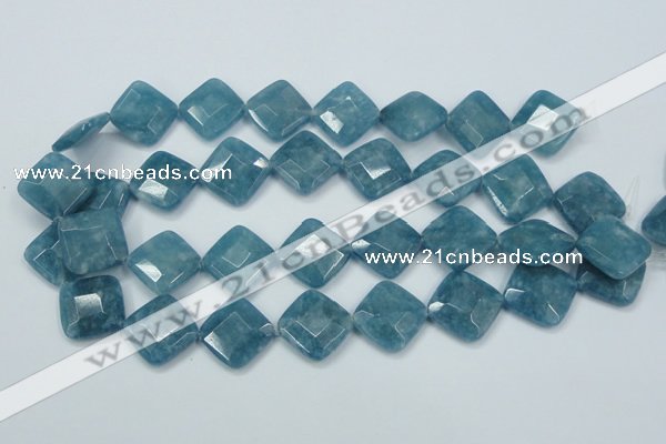 CEQ216 15.5 inches 20*20mm faceted diamond blue sponge quartz beads