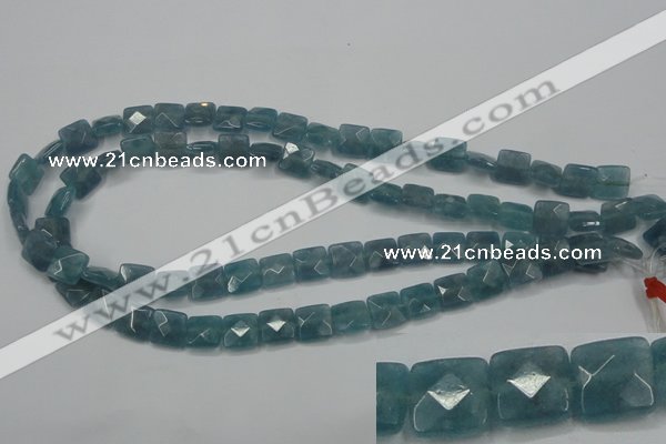 CEQ221 15.5 inches 10*10mm faceted square blue sponge quartz beads