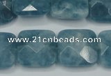 CEQ226 15.5 inches 20*20mm faceted square blue sponge quartz beads