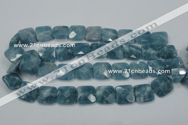 CEQ226 15.5 inches 20*20mm faceted square blue sponge quartz beads