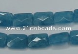 CEQ231 15.5 inches 10*14mm faceted rectangle blue sponge quartz beads