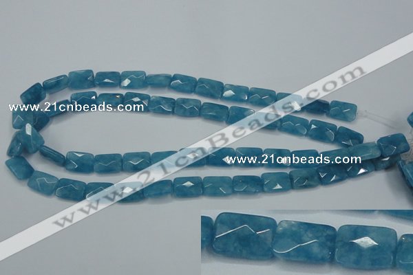 CEQ231 15.5 inches 10*14mm faceted rectangle blue sponge quartz beads