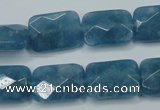 CEQ233 15.5 inches 13*18mm faceted rectangle blue sponge quartz beads