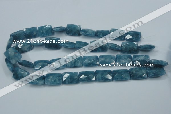 CEQ234 15.5 inches 15*20mm faceted rectangle blue sponge quartz beads