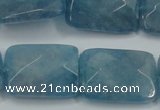 CEQ235 15.5 inches 18*25mm faceted rectangle blue sponge quartz beads