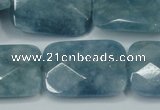 CEQ237 15.5 inches 22*30mm faceted rectangle blue sponge quartz beads